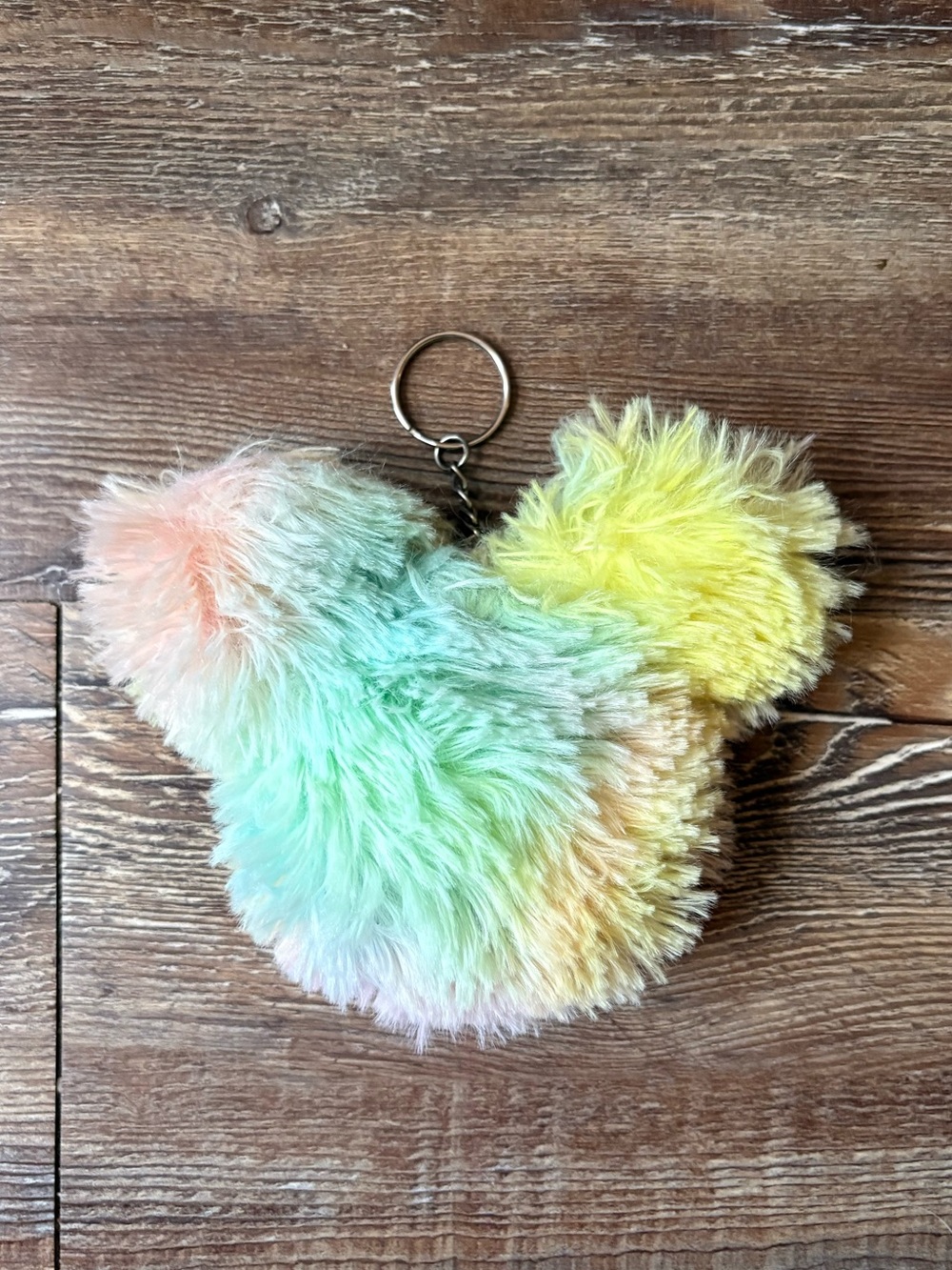 Disney Pastel Rainbow Plush Mickey Mouse Keychain